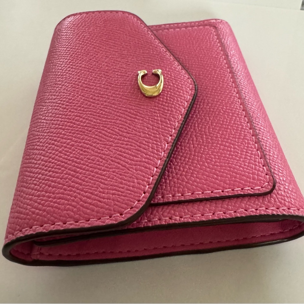 Coach Hot Pink Leather Small Wallet with Gold 'C' Accent - Picture 7 of 7